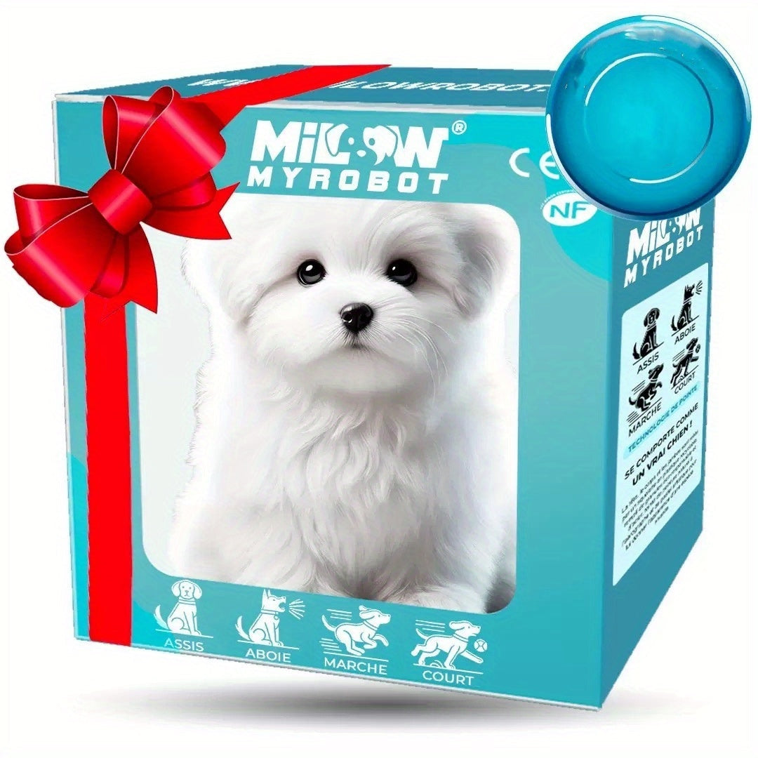 Simulation Puppy Robot Electric Interactive Dog Toy – Auto Walking, Barking & Tail Wagging, Plush Biomimetic Pet with Dog Bone Accessory, Birthday Christmas New Year Gift for Kids Girls Boys