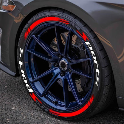 Tire Letter Stickers – Sport Racing PVC Tire Decals for Car & Motorcycle, Self-Adhesive Raised Letter Stickers, Cool Car Modification Decoration (Pack of 8)