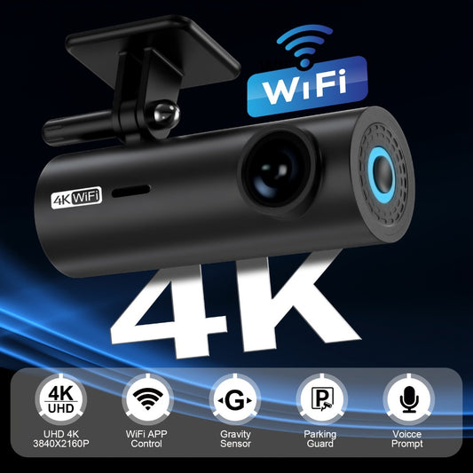 4K Dash Cam with WiFi & App Control - LF10 Ultra HD 2160P Front Dash Camera, Sony Sensor, Night Vision, WDR, Supports 256GB, Compact Windshield Car DVR