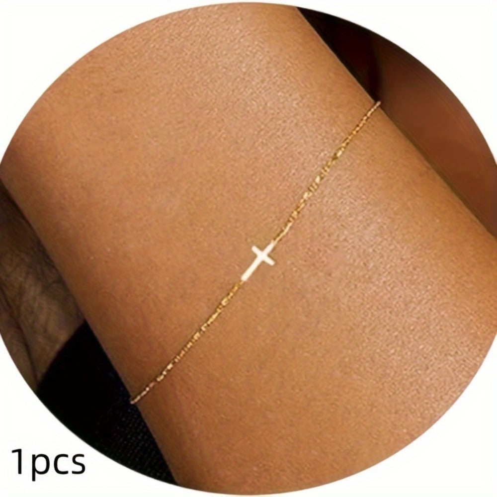 Beaded Bracelet - Gold Pearl Bead Chain for Women Adjustable Stainless Steel Cuban Twisted - product detail view 3