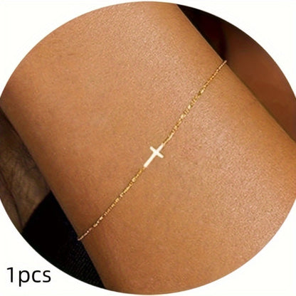 Beaded Bracelet - Gold Pearl Bead Chain for Women Adjustable Stainless Steel Cuban Twisted - product detail view 6
