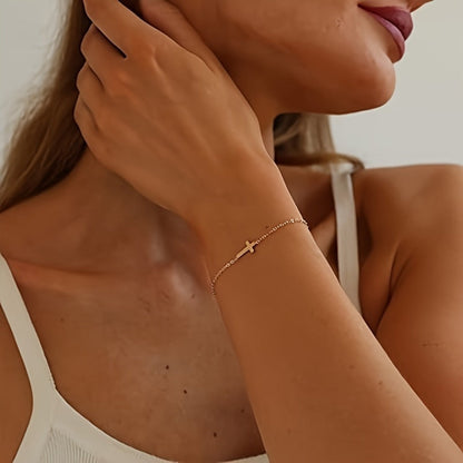 Beaded Bracelet - Gold Pearl Bead Chain for Women Adjustable Stainless Steel Cuban Twisted - product detail view 8