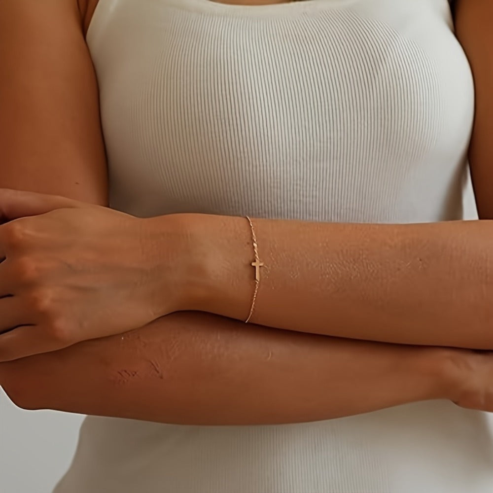Beaded Bracelet - Gold Pearl Bead Chain for Women Adjustable Stainless Steel Cuban Twisted - product detail view 11