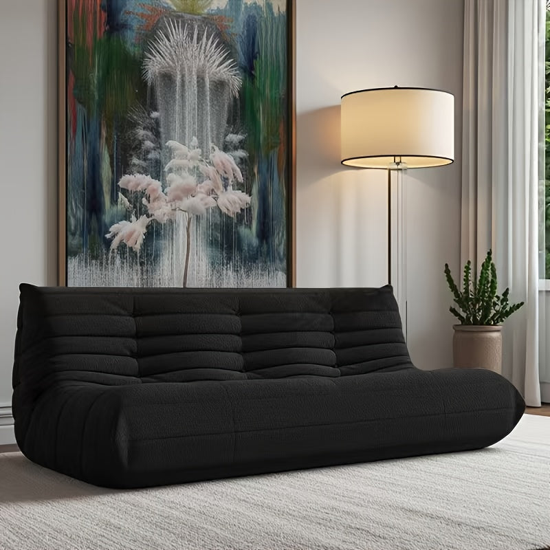 Bean Bag Chair shown in the Black Three-person For CATERPILLAR option