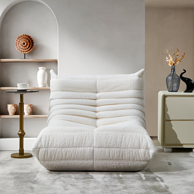 Bean Bag Chair shown in the Teddy Velvet option