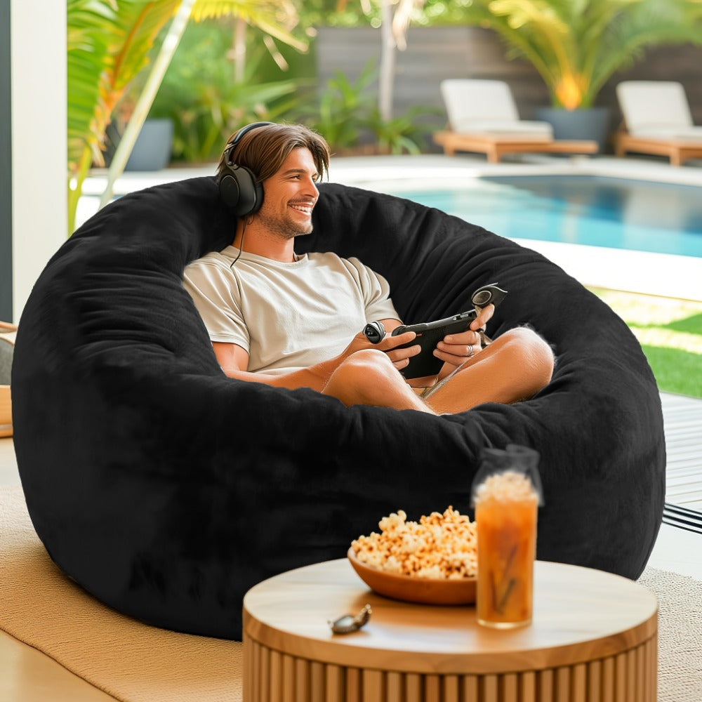 Bean Bag Chair with Filler Included, Foam Filled Flannel Cover Adults Bean Bag Sofa shown in the main product view