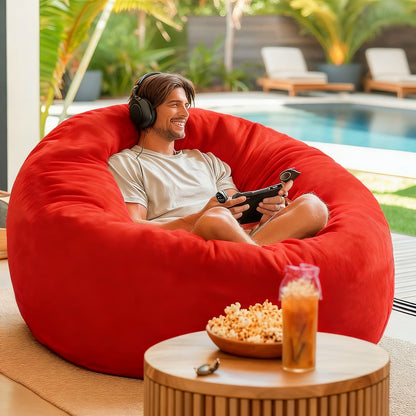 Bean Bag Chair shown in the Red, 3FT(34"*34"*22") option