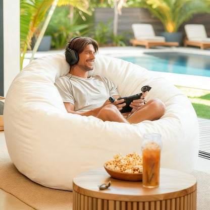 Bean Bag Chair shown in the White, 3FT(34"*34"*22") option