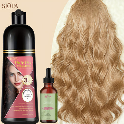 Hair Color Shampoo, SJOPA 3-in-1 Bottle-and-Dropper Set with 10 Rose, Brown, Purple and Black Color Options