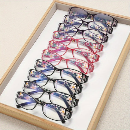 Reading Glasses – Ten-Pair Classic Rectangular Reader Bulk Set with Seven Strength Options