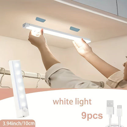 USB-C Rechargeable Motion Sensor LED Light Bar Sets in 10, 20 or 30cm Sizes and 6-, 9- or 12-Packs