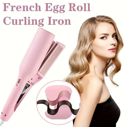 32 mm Wave-Clamp Curling Iron Options with Lavender French-Roll or Pink V-Groove Plates Pictured