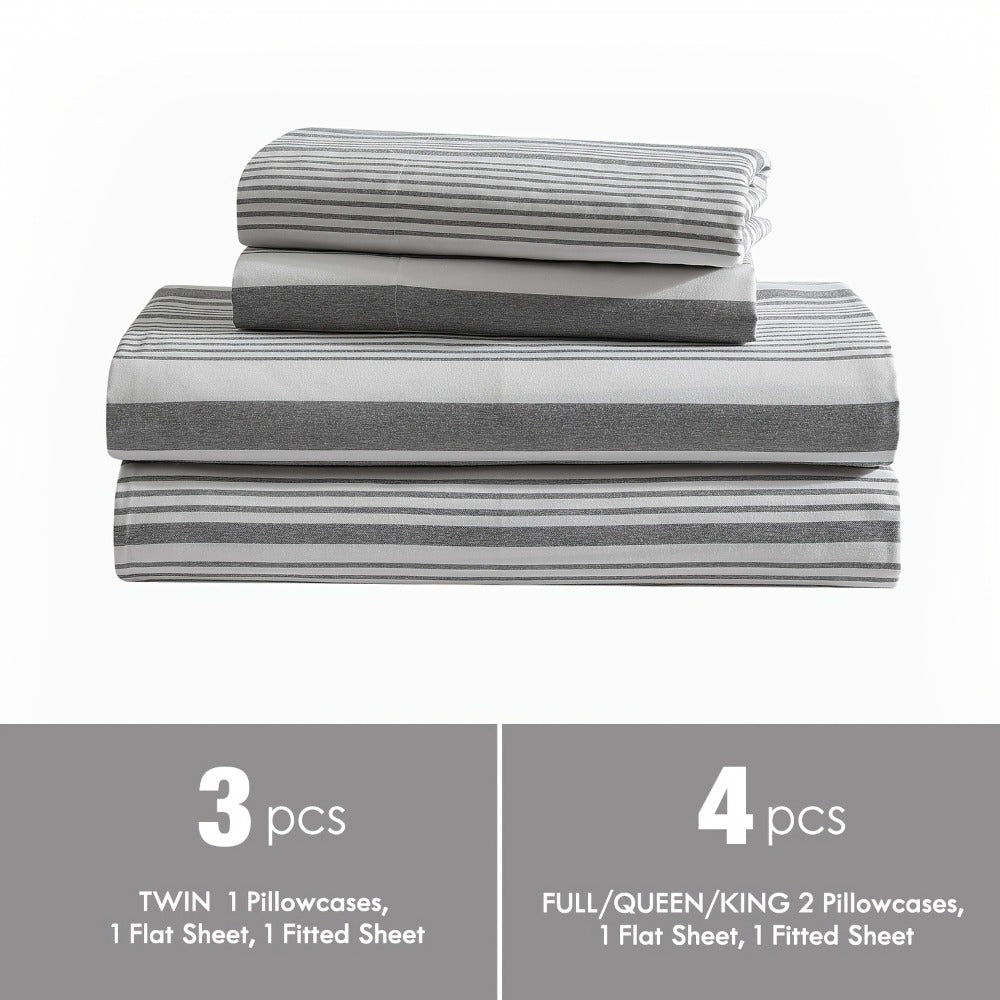 Bed Sheet Set Sanded Polyester Microfiber with 35–39 cm Pocket and Solid or Stripe Pattern Options