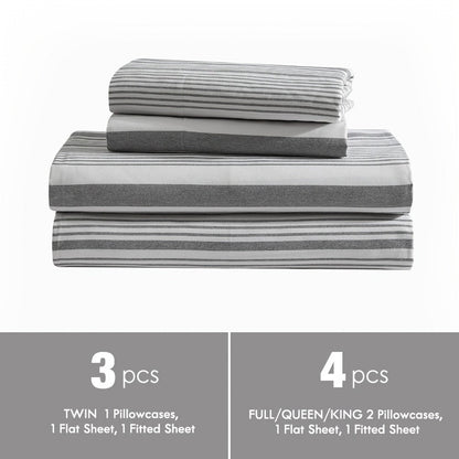 Bed Sheet Set Sanded Polyester Microfiber with 35–39 cm Pocket and Solid or Stripe Pattern Options