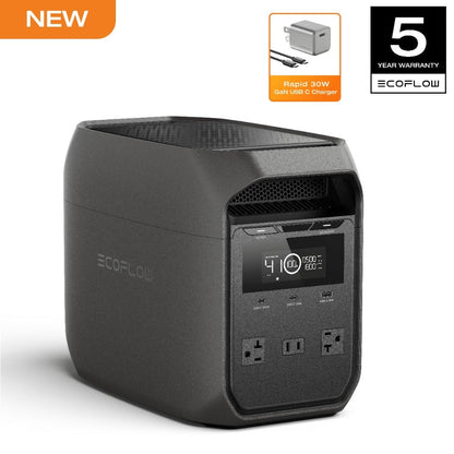 Portable Power Station EcoFlow DELTA 3 1024Wh 1800W LiFePO4 Unit with Six Outputs, UPS and App Control