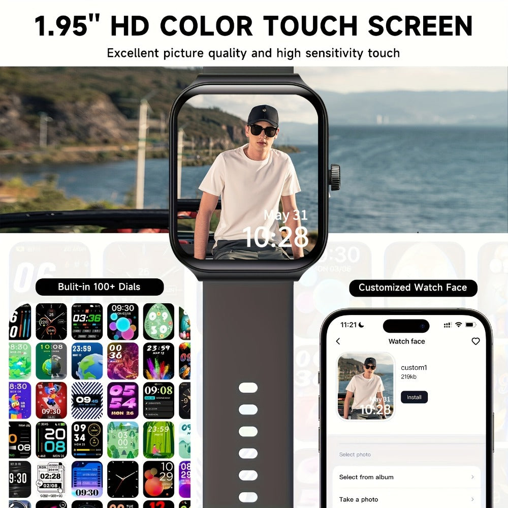 Smartwatch – with Alexa Built-in FAWEIO 1.95" Large Display, Wireless Calling, 100+ Sport Modes, Pedometer Heart Rate Sleep Blood…