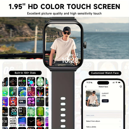 Smartwatch – with Alexa Built-in FAWEIO 1.95" Large Display, Wireless Calling, 100+ Sport Modes, Pedometer Heart Rate Sleep Blood…