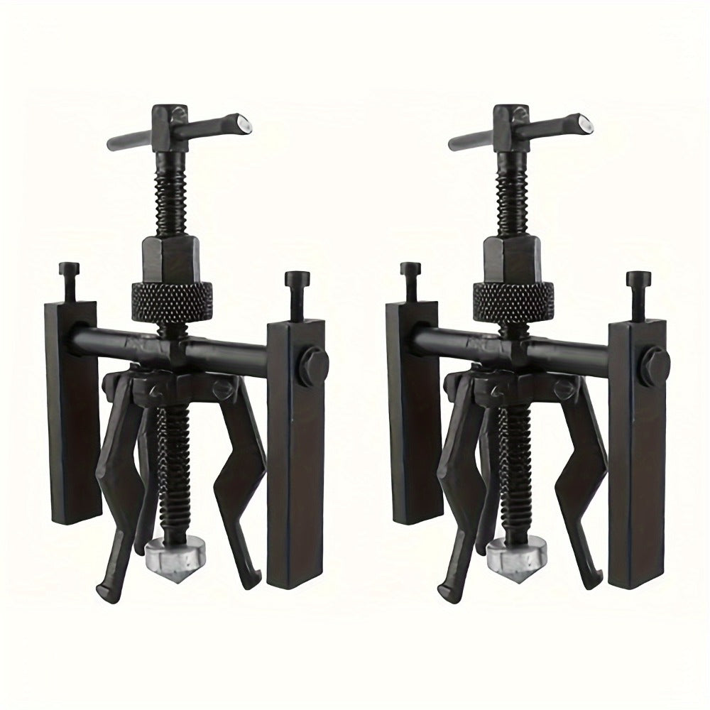 3-Jaw Gear Puller and Bearing Puller Set 2pcs Reversible Inner Outer Forged Steel Heat Treated Jaws for Wheel Bearing Flywheel Pump Bushing Removal Automotive Tool