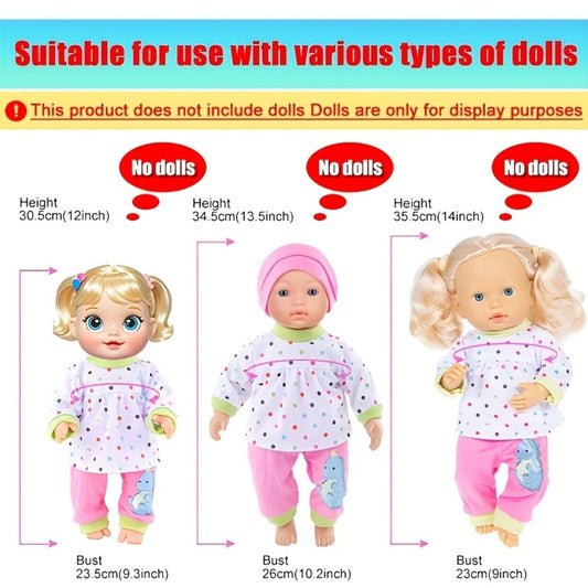 10-Set Baby Doll Clothes for 10 12 14 Inch Dolls – Variety Fashion Outfits Set, Soft Safe Fabric, Easy On Off, Birthday Christmas Gift for Girls Ages 3+ (Doll Not Included)