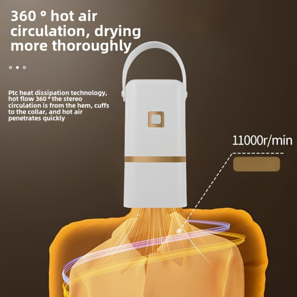 Travel Clothes Dryer with Fold-Out Fabric Bag, One-Piece Checkout Configuration and Hanging Strap