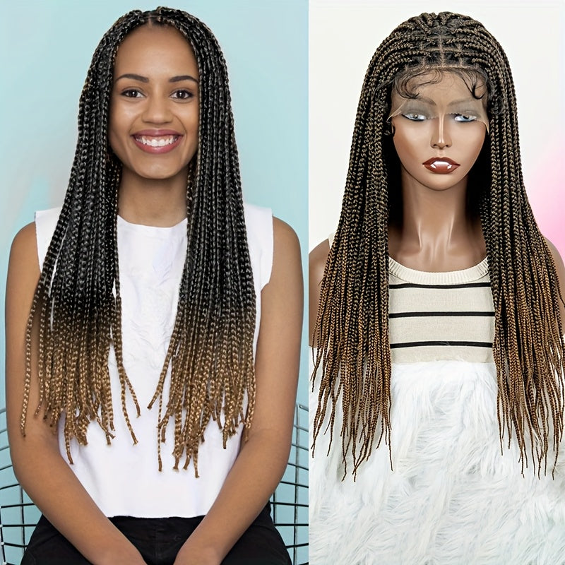 Long Box-Braid Wig with Full Lace Cap in 26- or 38-Inch Lengths and Four Lettered Color Options