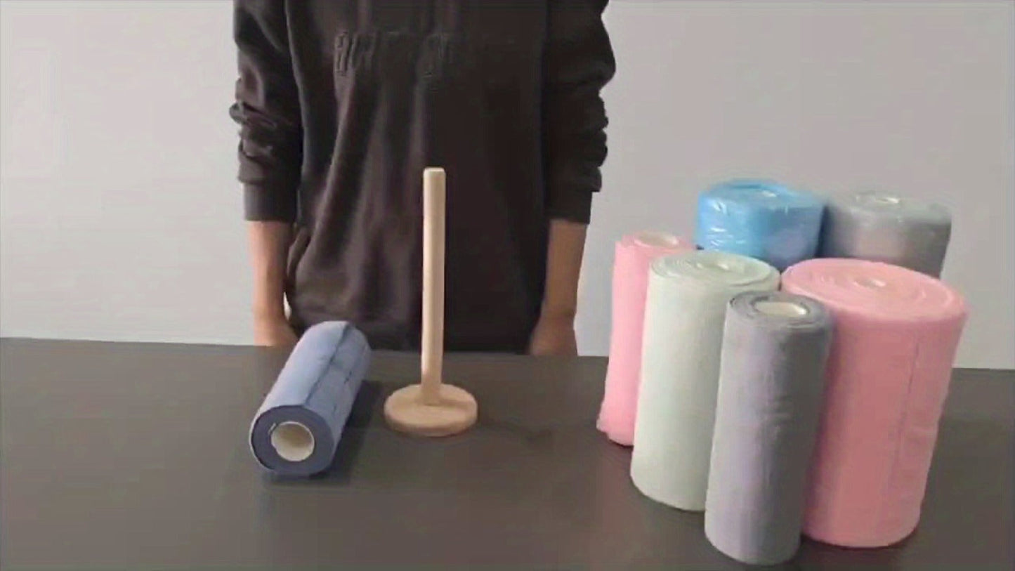Thirty-Piece Tear-Off Microfiber Cleaning Cloth Roll in Pink, Grey, Lake Blue or Pea Green