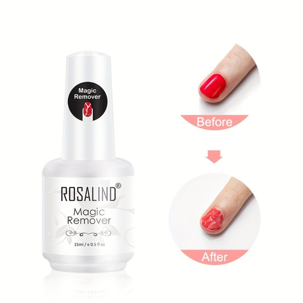 Gel Nail Polish Remover Kit – Fast-Acting Formula Removes Gel in 2–5 Minutes, No Foil or Soaking Needed, Professional Salon-Quality with Cuticle Pusher & Nail Scraper Included