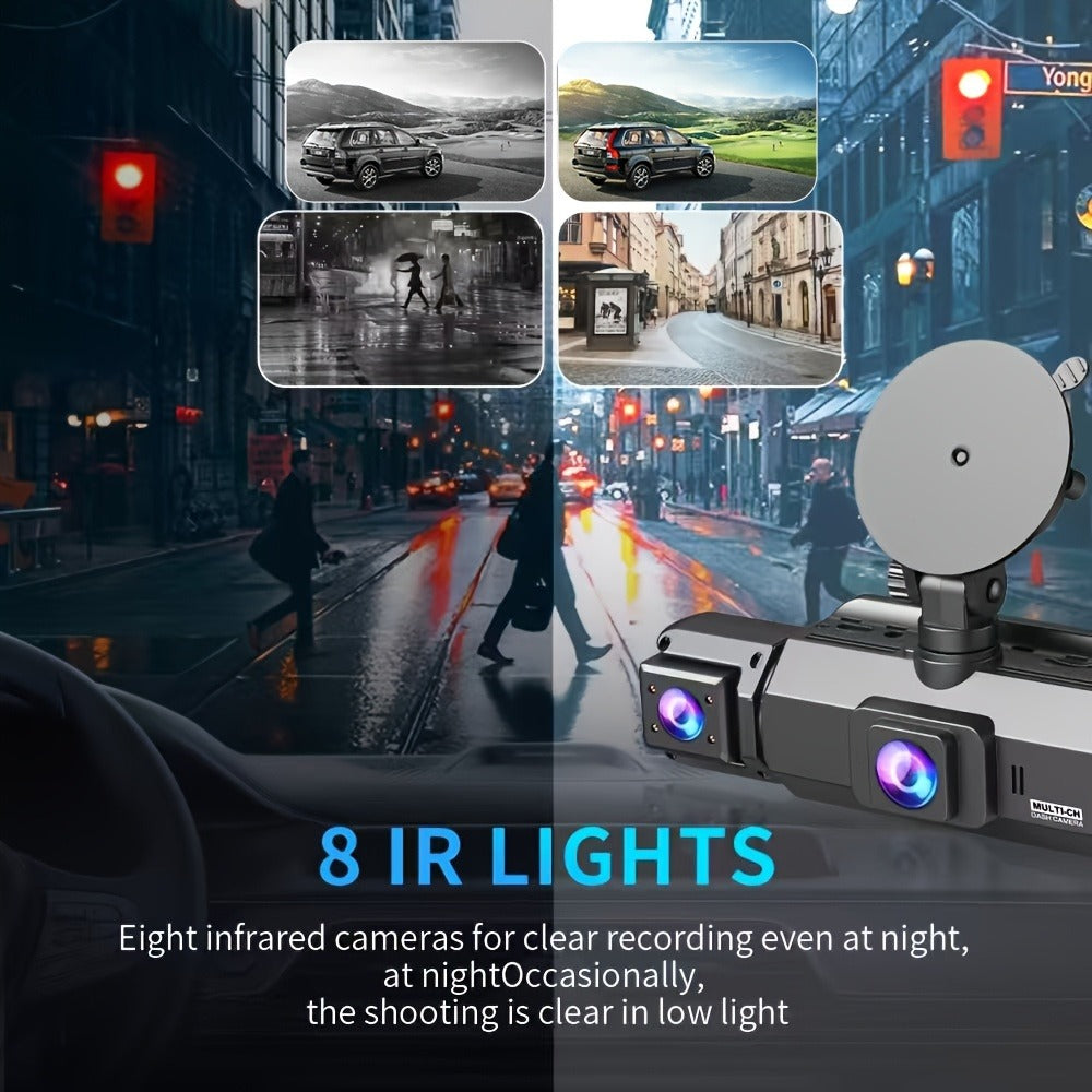 360° Dash Cam - 3/4 Channel 1080P HD Car Camera, Night Vision, WDR, G-Sensor, Loop Recording, 24/7 Parking Monitor, WiFi, Optional 32GB Card, Zero Blind Spot Coverage
