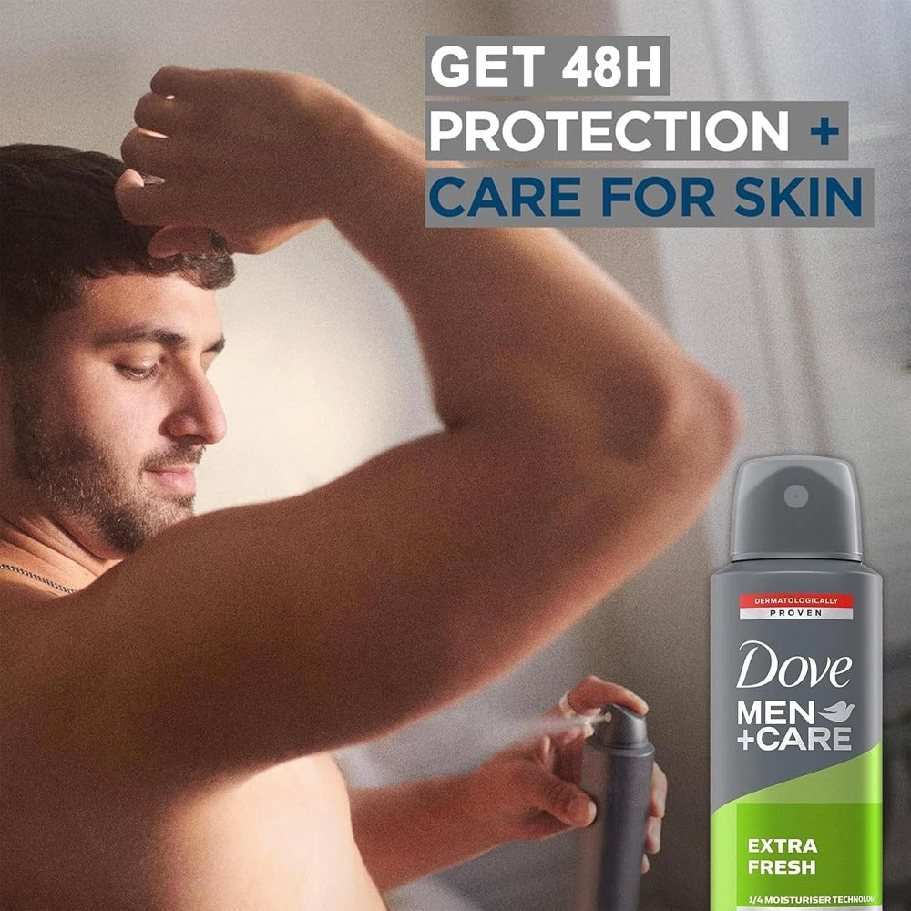 Dove Men+Care Extra Fresh Antiperspirant Spray, 150 ml Cans with Three-Pack or Six-Pack Checkout Options