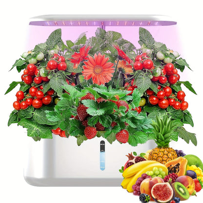 10-Pod Hydroponic Garden Kit with 24W LED Grow Light, Timer, One-Gallon Tank and Three Finishes