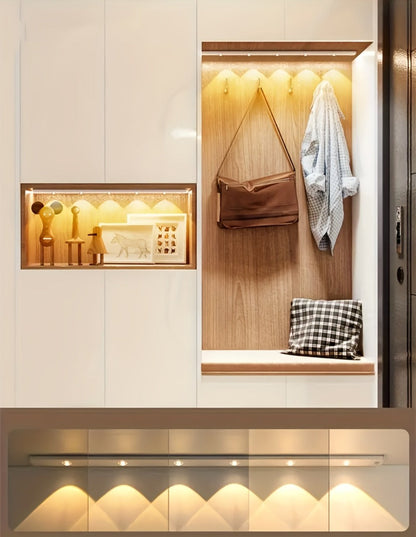 LED Strip Light Motion Sensor Bar with USB Rechargeable Power, Three White Tones, 20–50cm Sizes and One or Two Packs