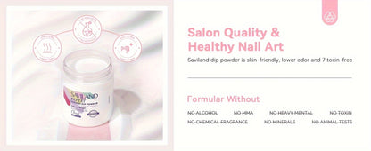 Dip Powder Nail Kit with SAVILAND Label, 60g Clear Powder, Three 15ml Liquids, Files, Buffer and Brush