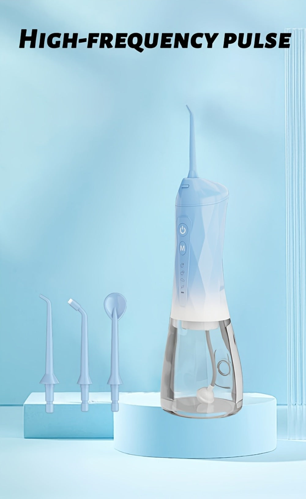 320ml USB-C Rechargeable Water Flosser with Four Nozzles, IPX7 Marking and Four Gradient Color Options