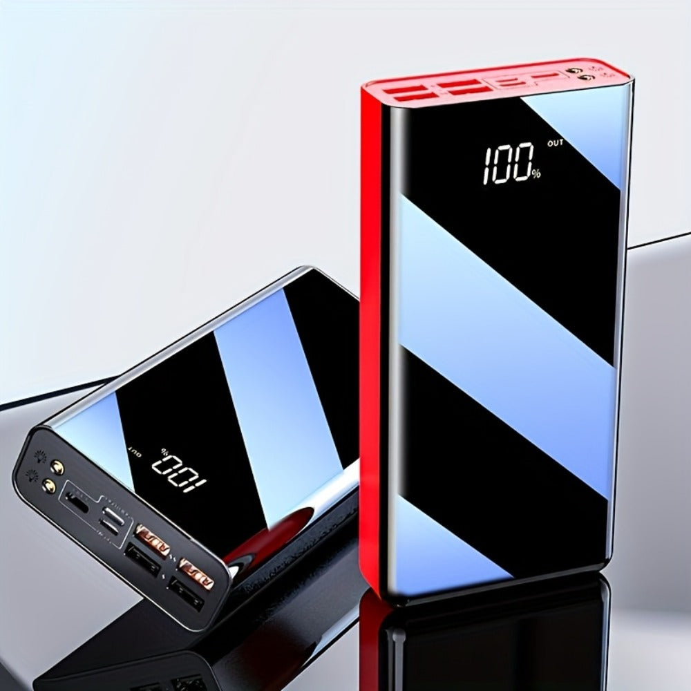 100000mAh Portable Power Bank with Flashlight LED Display Bidirectional Fast Charging Multi-Device USB Charger for Camping Outdoor Emergency – High Capacity Battery Pack Holiday Gift