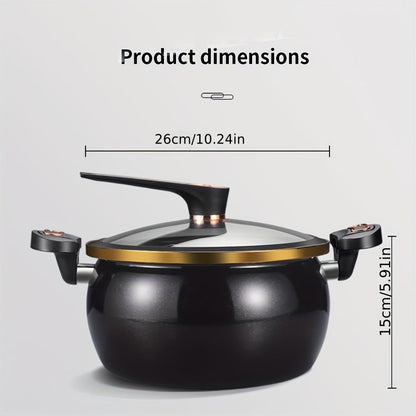 Ceramic-Coated Stockpot Cookware with 8.45QT Capacity, Twist-Lock Lid Handle and Three Colors