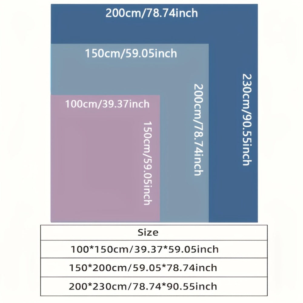 Solid-Color Double-Sided Summer Blanket in Six Colors with 28 Metric-Inch Size Combinations