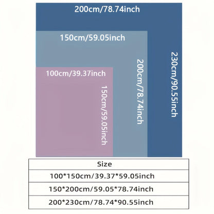 Solid-Color Double-Sided Summer Blanket in Six Colors with 28 Metric-Inch Size Combinations