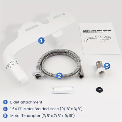 Ultra-Slim Non-Electric Bidet Attachment with Dual Retractable Nozzles and Seven Model Options