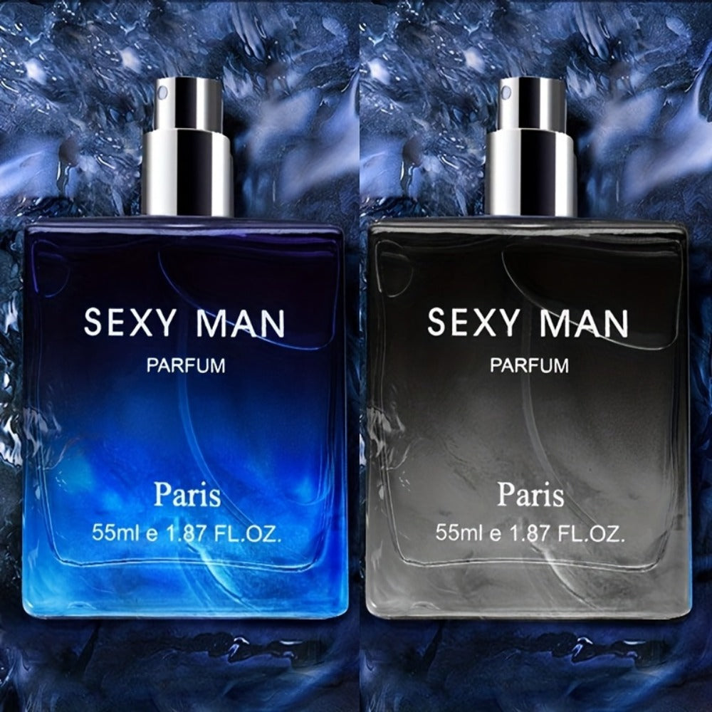 Cologne Spray for Men SEXY MAN Two-Bottle Set with 7054A and 7054B Color Options and Gift Vial