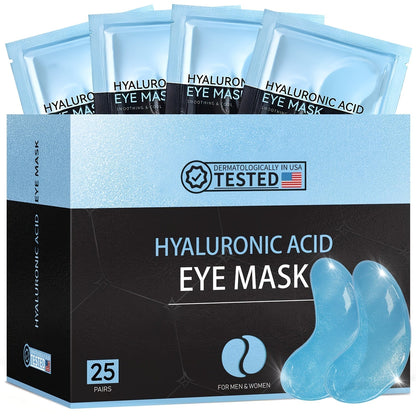 25-Pair Under-Eye Patch Set with Individually Packed Caffeine, Hyaluronic Acid or Aloe Vera Formula Options