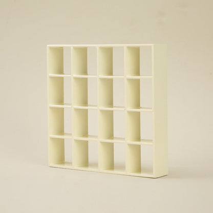 1:12 Scale 16-Compartment Dollhouse Display Cabinet in Four Finishes for Adult Miniature Dioramas