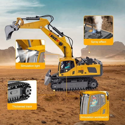 RC Excavator 120-Minute Battery Life Metal Shovel LED Lights with the Listed Color, Size or Set Options for Everyday Use