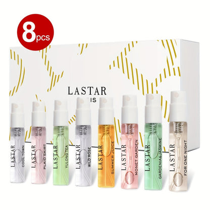 Mini Perfume Set for Women 8 Piece Gift Box Woody Floral Fruity Fragrance Sampler Kit Long Lasting TSA Compliant Travel Friendly 0.81oz Each Holiday Christmas Birthday Gift