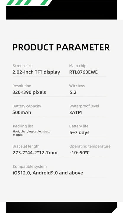 Waterproof Smartwatch with 100+ Sport Modes & LED Flashlight – 2.02" TFT Screen Wireless Calling Sleep Tracker Fitness Activity Tracker Heart Rate Compatible with iPhone Android Gift for Men Women
