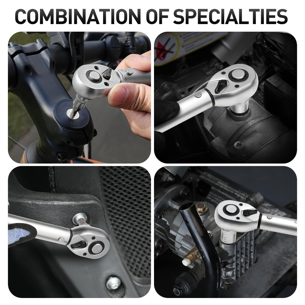 Torx Star Bit Socket Set 34/46-Piece - 3/8" Drive CR-V E-Socket E4-E20, T10-T60, Tamper-Proof TT10-TT55, S2 Steel, 5/16"F to 3/8"M Adapter, Storage Case - For Car, Truck & Home Improvement