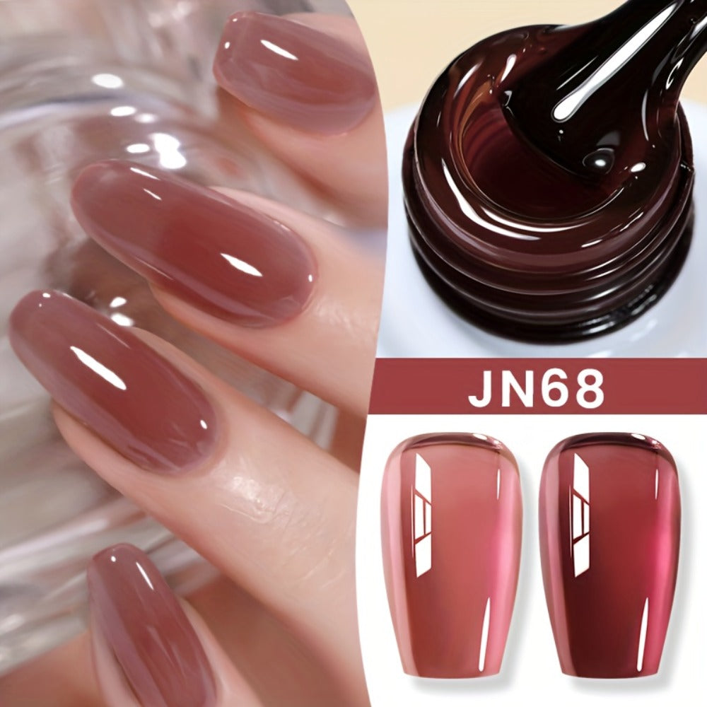 Gel Nail Polish in 10ml Nude Jelly with Skin-Tone Glass Finish and JN05, JN68, JN75 or JN76