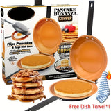 golden-double-sided non-stick frying pan