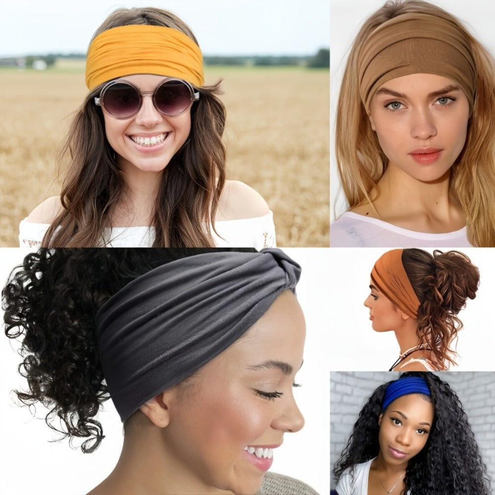 Twenty-Piece Wide Knot Headband Assortment in Protected Solid Colors for Everyday Hair Styling