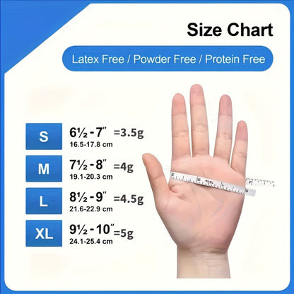 Black Nitrile Disposable Gloves in 8+92-Piece Packs with 5 Mil Label and Four Size Options