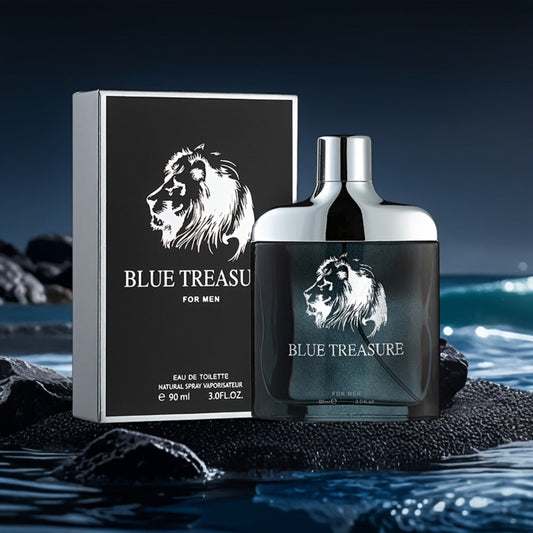 Perfume Unisex 100ml Blue Treasure Spray with Citrus, Spice, Oud, Sandalwood, Cedar, Amber and Musk